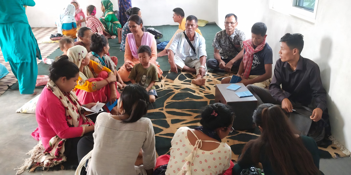 parents at the center gather in a group