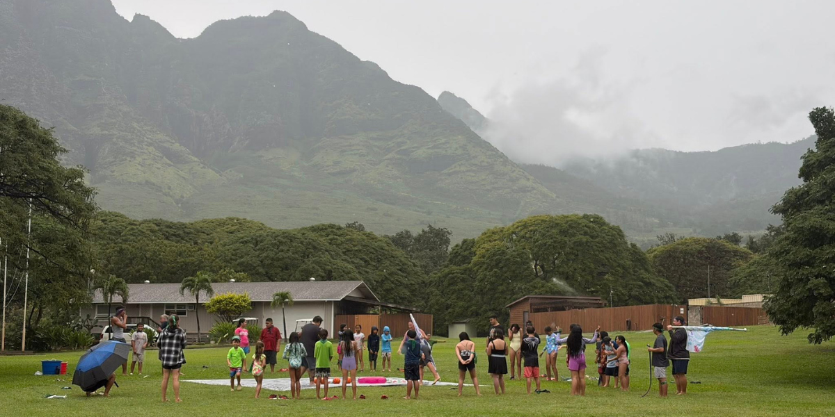 Children at camp in Hawaii