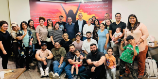 Church members in the youth club